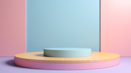 3d pastel podium for your product. Generative AIの素材