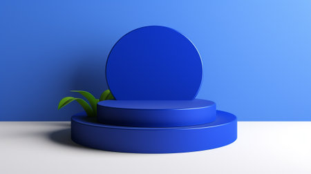 3d luxury blue podium for your luxury product.Generative AIの素材