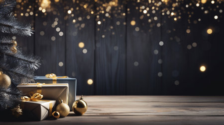 Luxury christmas background with copyspace for your text,design. Christmas concept. Generative AI.の素材