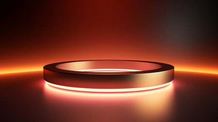 product display background with light frame. 3d podium for your product. Generative AIの素材