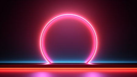 product display background with light frame. 3d podium for your product. Generative AIの素材