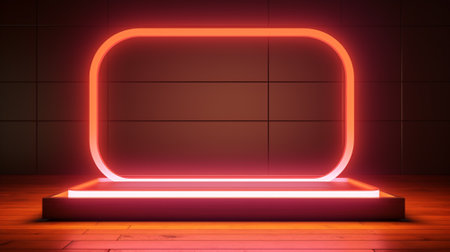 product display background with light frame. 3d podium for your product. Generative AIの素材