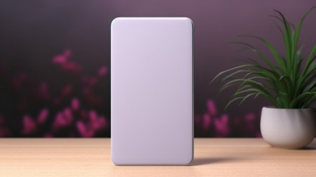 3d blank screen smartphone mockup. Generative AI.の素材