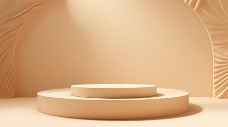 3d luxury beige podium for your luxury product.Generative AIの素材