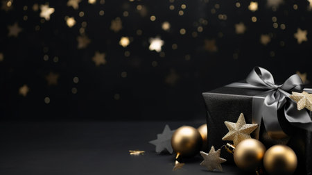 Luxury christmas background with copyspace for your text,design. Christmas concept. Generative AI.の素材