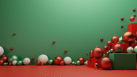 3d christmas background with copyspace. Christmas background concept. Generative AI.の素材