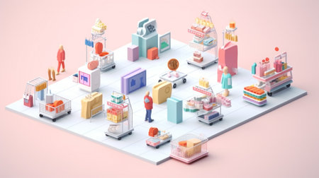 3d of shopping concept.Business concept.Generative AIの素材