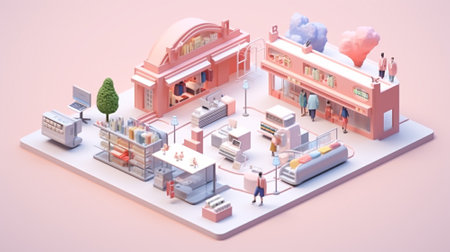 3d of shopping concept.Business concept.Generative AIの素材