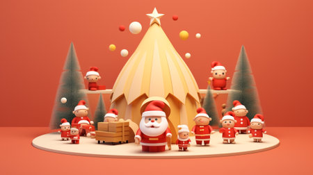3d of christmas concept. generative AIの素材