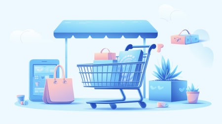 3d of shopping concept.Business concept.Generative AIの素材