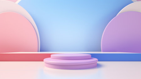 3d pastel podium for your product. Generative AIの素材