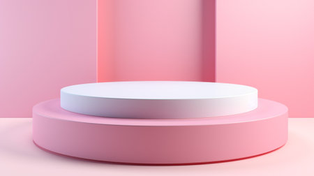 3d Pastel podium for your product. Generative AI.の素材