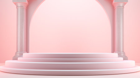 3d luxury pink podium for your luxury product.Generative AIの素材