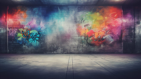 Spray painting concrete wall background. Generative AIの素材