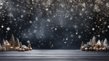 Luxury christmas background with copyspace for your text,design. Christmas concept. Generative AI.の素材