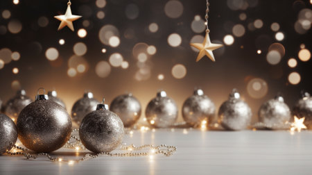 Luxury christmas background with copyspace for your text,design. Christmas concept. Generative AI.の素材