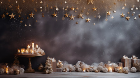 Luxury christmas background with copyspace for your text,design. Christmas concept. Generative AI.の素材