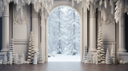 Luxury christmas background with copyspace for your text,design. Christmas concept. Generative AI.の素材