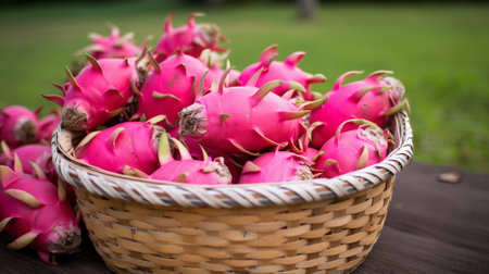Dragonfruit isolated on white background. Generative AIの素材