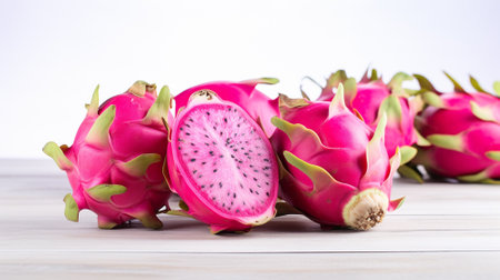 Dragonfruit isolated on white background. Generative AIの素材