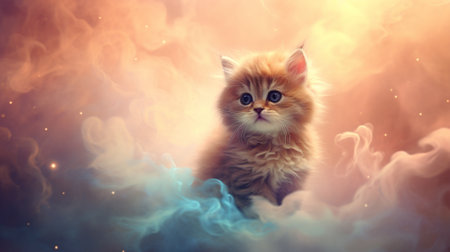 Kitten. Fantasy concept. Generative AI.の素材
