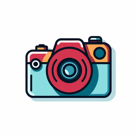 Camera icon. Flat icon. Generative AIの素材