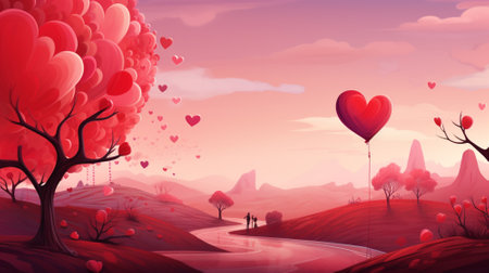 Valentine background with copyspace. Valentine concept. Generative AIの素材