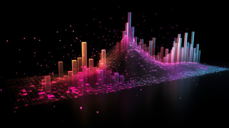 sound wave background with copyspace for your design. Neon background. Generative AIの素材
