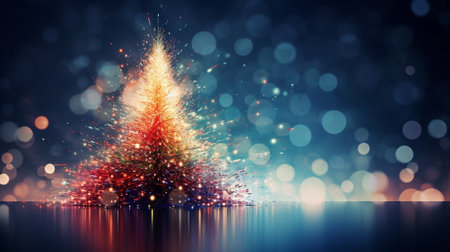 Luxury christmas tree background with copyspace for your text,design. Christmas concept. Generative AI.の素材