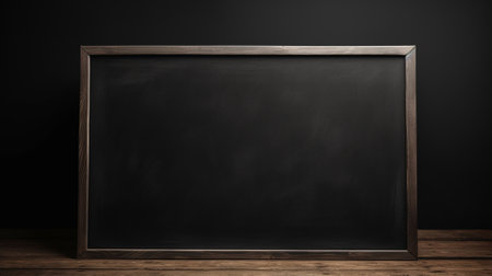 Black board hanging on wall. Generative AIの素材
