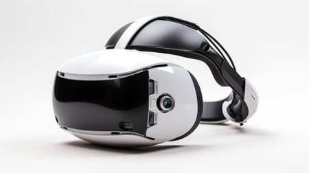 Virtual reality helmet on white background. Generative AIの素材