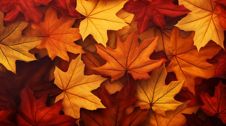 fall leaves background. Generative AI.の素材