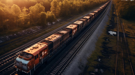 Freight train. Import and Export concept. Generative AIの素材