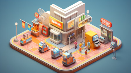 3d of shop. Shopping online concept. Generative AIの素材