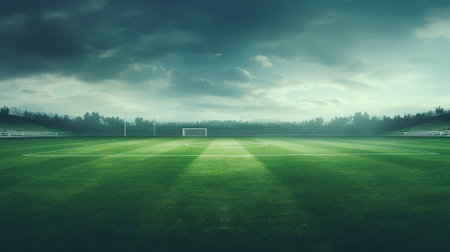 Soccer field texture background. Football field texture background. Generative AIの素材