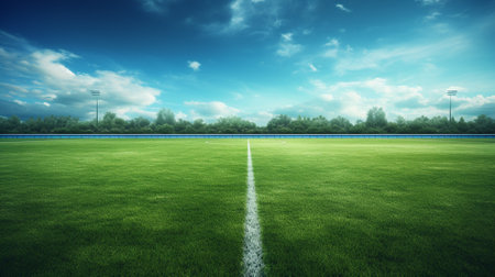 Soccer field texture background. Football field texture background. Generative AIの素材