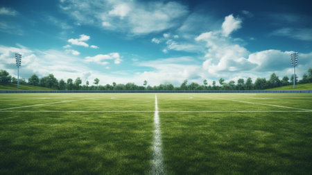 Soccer field texture background. Football field texture background. Generative AIの素材