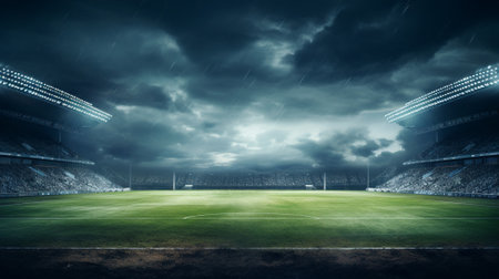 Soccer field texture background. Football field texture background. Generative AIの素材