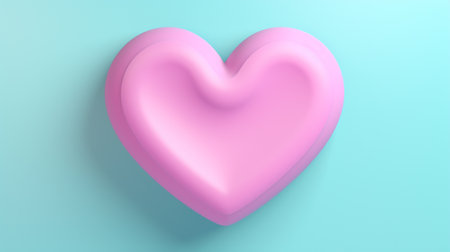 3d heart on pastel background. Generative AIの素材