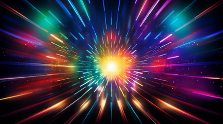 Disco light explosion background. Generative AI.の素材