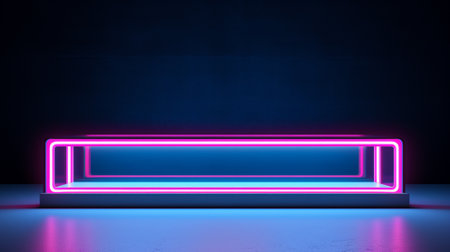 product display background with light frame. 3d podium for your product. Generative AIの素材