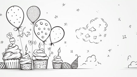 Happy birthday background with copyspace. Generative AIの素材