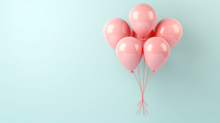 3d of balloon with copyspace on pastel background. Generative AI.の素材