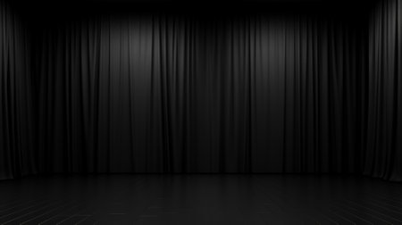 Blank black studio. black background studio. Generative AI.の素材