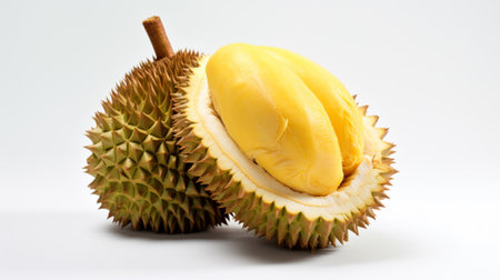 Durian isolated on white background. Generative AIの素材