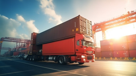 Freight train. Import and Export concept. Generative AIの素材