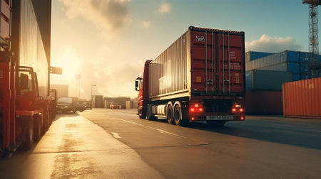 Freight train. Import and Export concept. Generative AIの素材