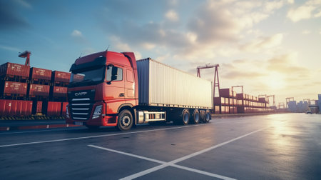 Freight train. Import and Export concept. Generative AIの素材