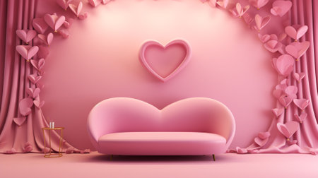 Pink background decoration valentine concept. Generative AIの素材