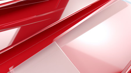Transparent mirror background. Abstract red background. Generative AIの素材